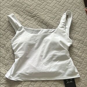 Fabletics White Fitted Tank Top